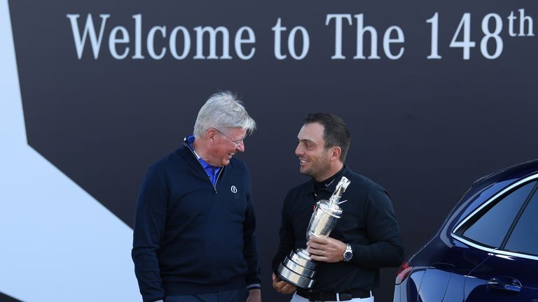 Reigning champion Francesco Molinari returned the Claret Jug to Martin Slumbers, chief executive of the R&A on Monday