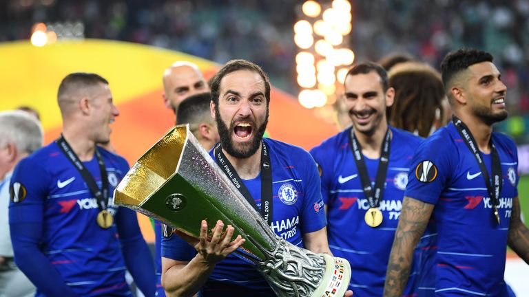 Gonzalo Higuain won the Europa League with Chelsea 