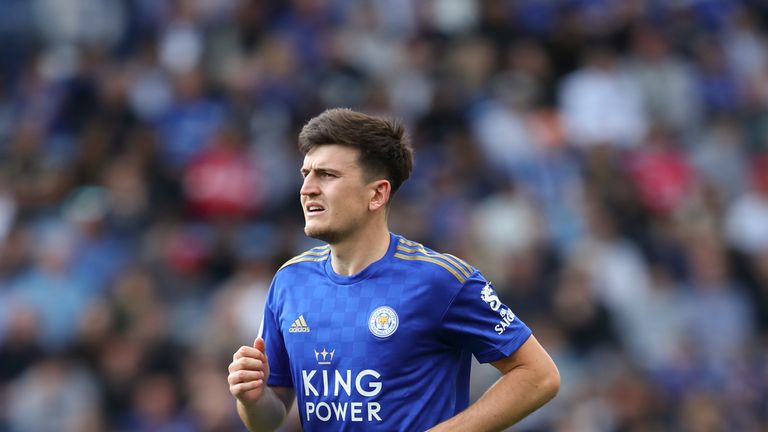 Harry Maguire in action for Leicester