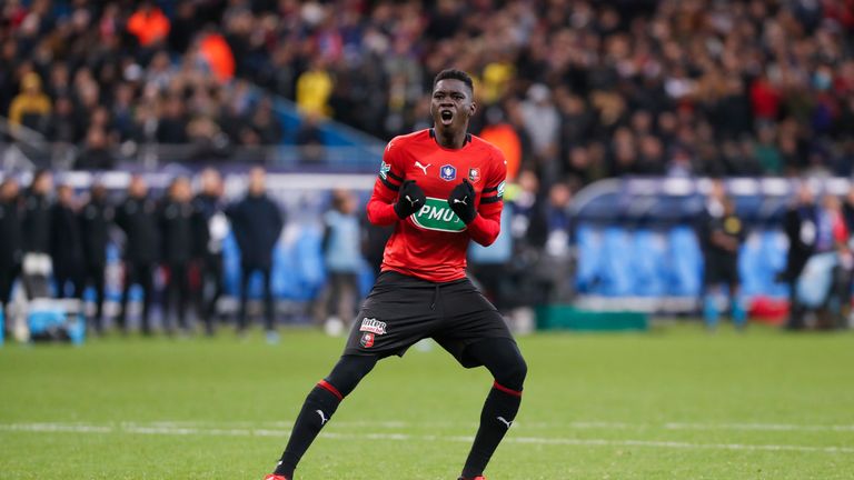  Ismaila Sarr in action for Rennes