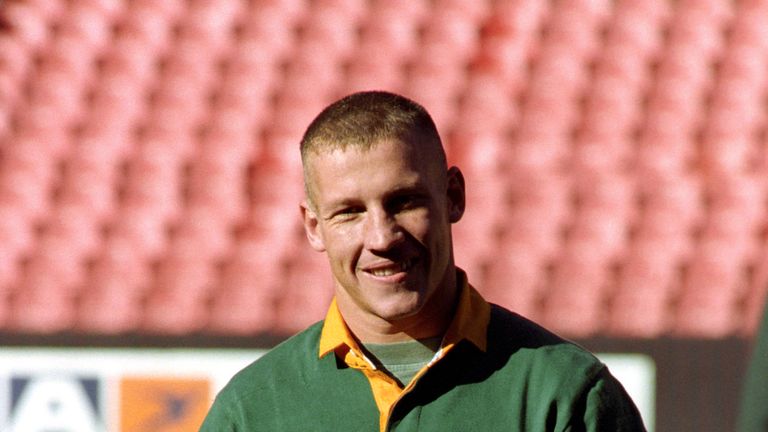 James Small pictured ahead of the 1995 Rugby World Cup final between South Africa and New Zealand