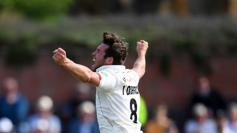 Jamie Overton, Somerset, County Championship vs Hampshire at Taunton