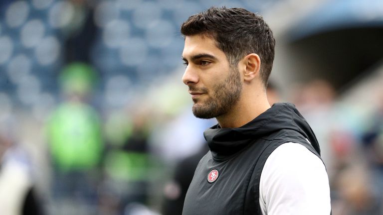 Quarterback Jimmy Garoppolo returns to the lineup after missing most of the 2019 season