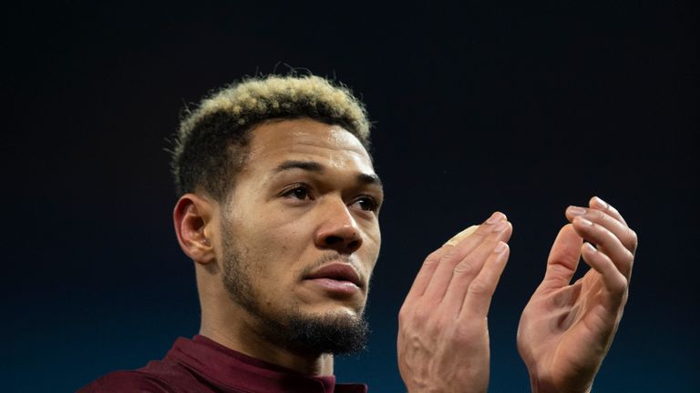 Joelinton of Hoffenheim applauds the fans after the Champions League Group F match against Manchester City on December 12, 2018 