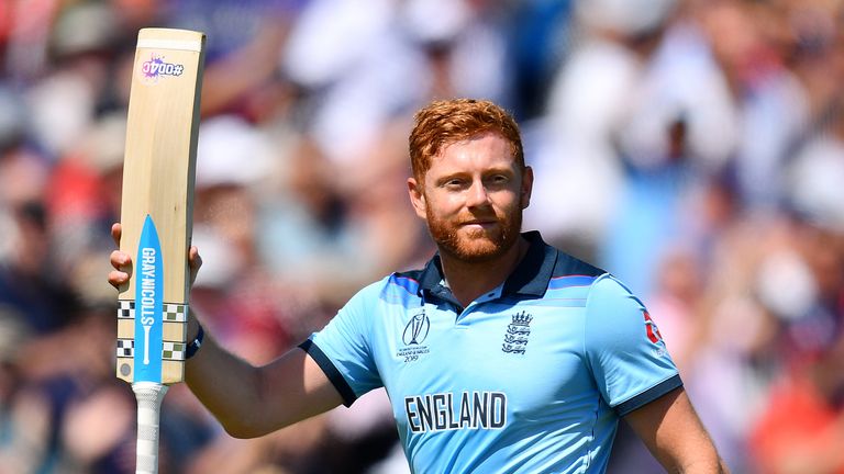 Jonny Bairstow acknowledges the crowd at Durham as he walks off after scoring his century