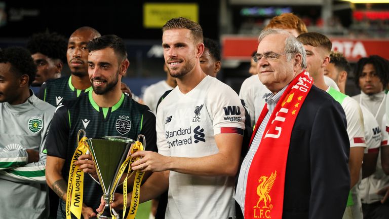 Captains Bruno Fernandes and Jordan Henderson shared the Western Union Cup
