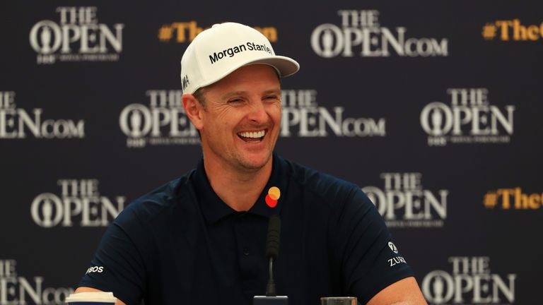 Justin Rose during his press conference ahead of The Open
