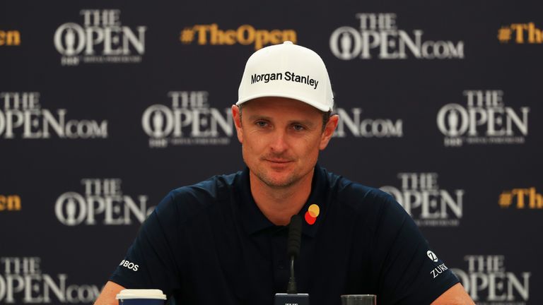 Justin Rose during his press conference ahead of The Open