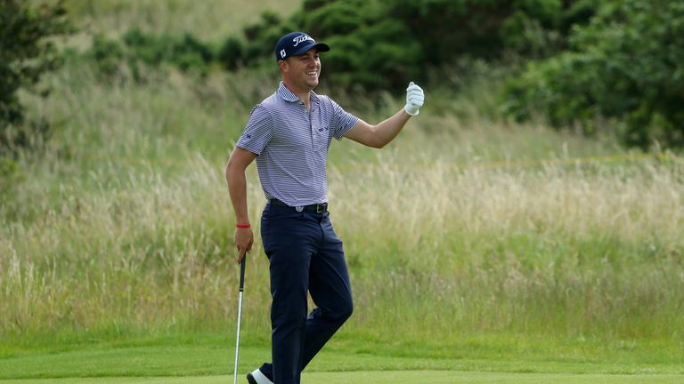 Justin Thomas during a practice round ahead of The Open
