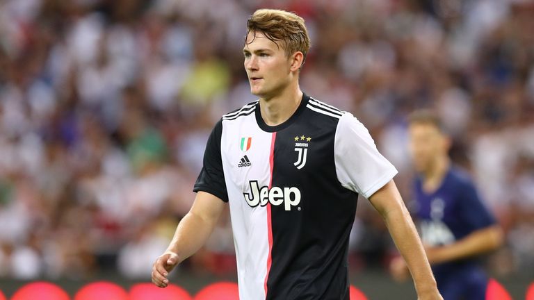 Matthijs de Ligt of Juventus in action during the International Champions Cup match between Juventus and Tottenham Hotspur at the Singapore National Stadium on July 21, 2019 in Singapore. 