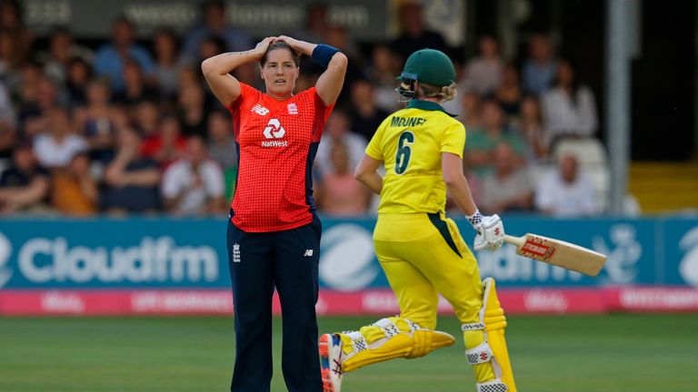 Katherine Brunt finished with figures of 0-40 from her four overs
