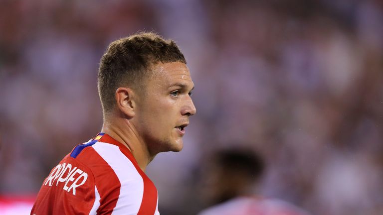 EAST RUTHERFORD, NJ - JULY 26:  Kieran Trippier of Atletico Madrid during the 2019 International Champions Cup match between Real Madrid and Atletico de Madrid at MetLife Stadium on July 26, 2019 in East Rutherford, New Jersey. (Photo by Matthew Ashton - AMA/Getty Images)