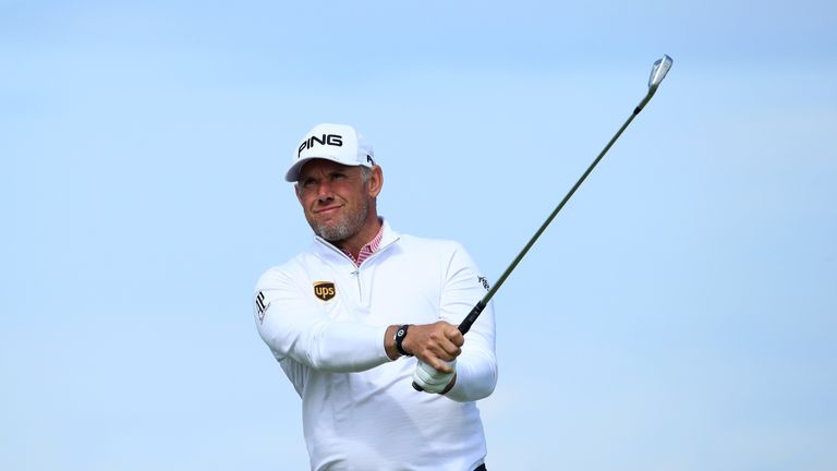 Lee Westwood during the first round of The Open