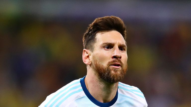 Lionel Messi in action during Argentina&#39;s Copa America semi-final against Brazil