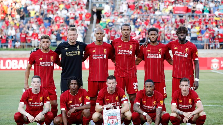 Liverpool's starting XI (from left to right): Back row - Oxlade-Chamberlain, Mignolet, Fabinho, Matip, Gomez, Origi. Front row - Kent, Larouci,  Milner, Clyne, Wilson.