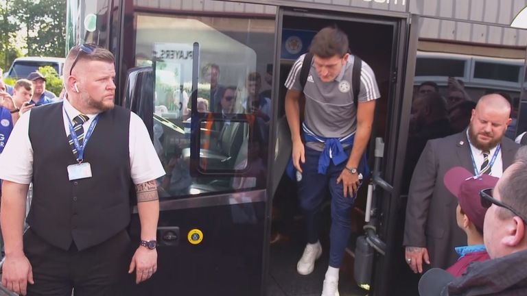 Leicester arrives for the pre-season friendly at Scunthorpe.