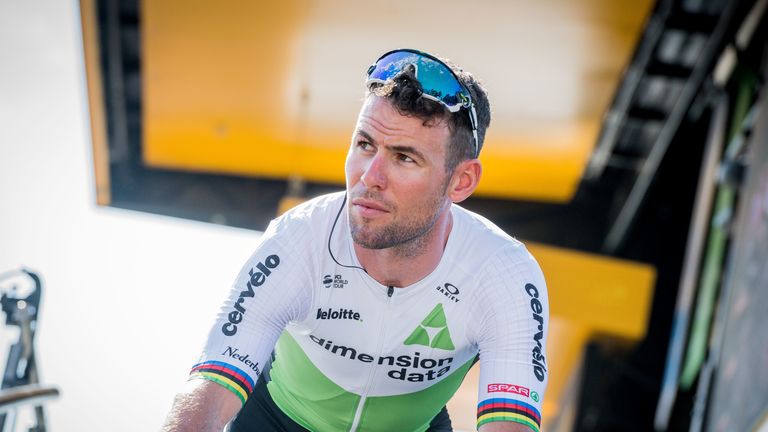 FONTENAY-LE-COMTE, FRANCE - JULY 07: Mark Cavendish of team Dimention Data during the stage 01 of the Tour de France 2018 on July 7, 2018 in Fontenay-le-Comte, France. (Photo by James Startt/Agence Zoom/Getty Images)