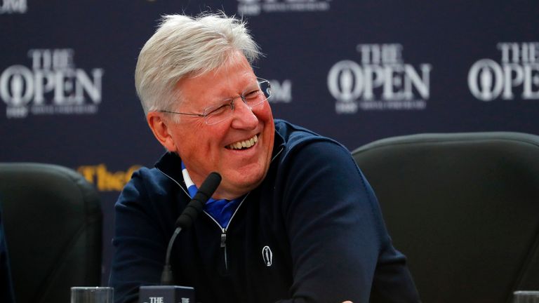 Chief executive of the R&A Martin Slumbers speaks to the media