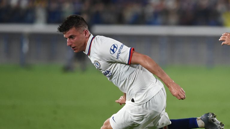 YOKOHAMA, JAPAN - JULY 19: Mason Mount of Chelsea keeps the ball during the preseason friendly match between Kawasaki Frontale and Chelsea at Nissan Stadium on July 19, 2019 in Yokohama, Kanagawa, Japan.  (Photo by Kaz Photography/Getty Images) *** Local Caption *** Mason Mount