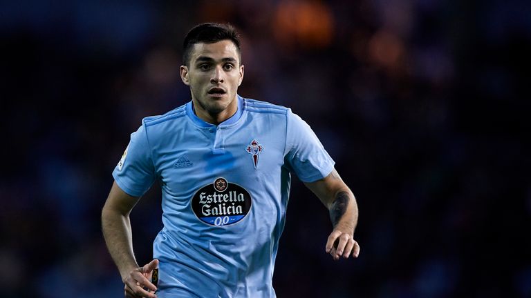 Celta Vigo striker Maxi Gomez in action