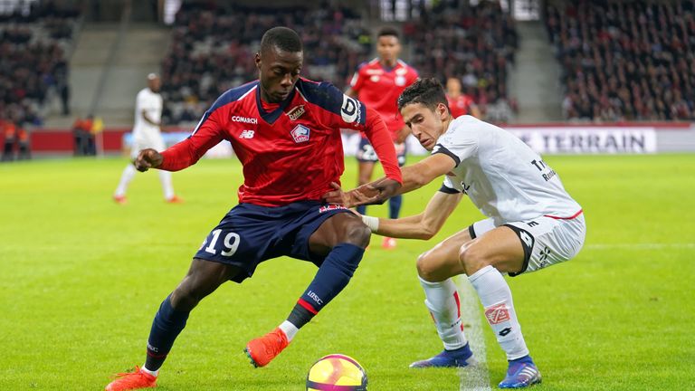 Nicolas Pepe in action for Lille