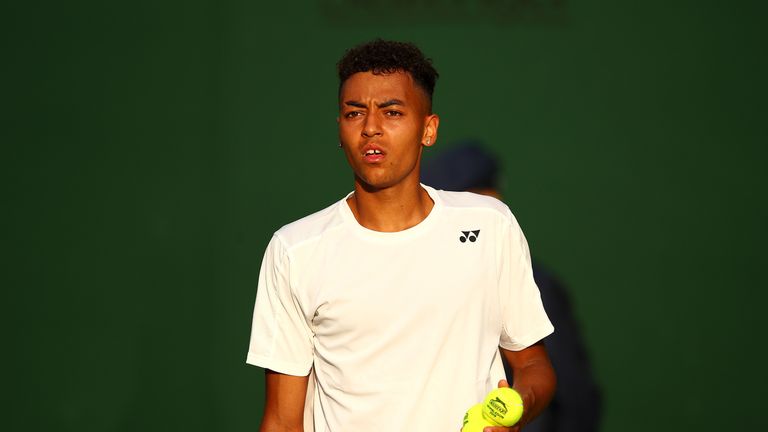 Paul Jubb of Great Britain looks on in his Men's Singles first round match against Joao Sousa of Portugal during Day two of The Championships - Wimbledon 2019 at All England Lawn Tennis and Croquet Club on July 02, 2019 in London, 