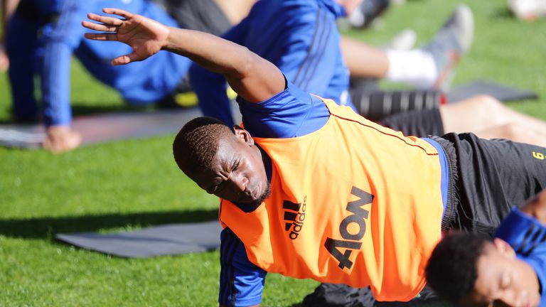 Paul Pogba of Manchester United during a Manchester United training session at WACA on July 09, 2019 in Perth, Australia