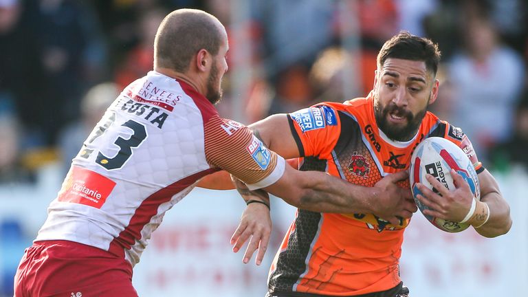 Chase playing for Castleford against Catalans in March 2017
