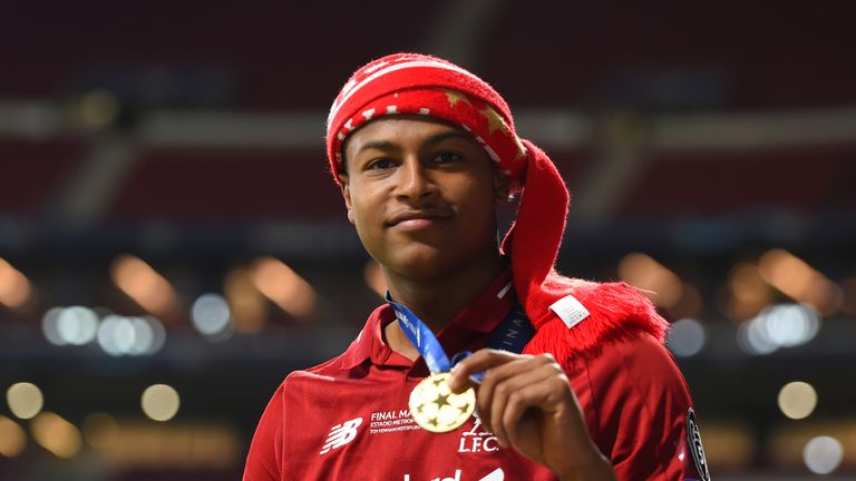 Liverpool youngster Rhian Brewster was an unused substitute during the Champions League final win over Tottenham.