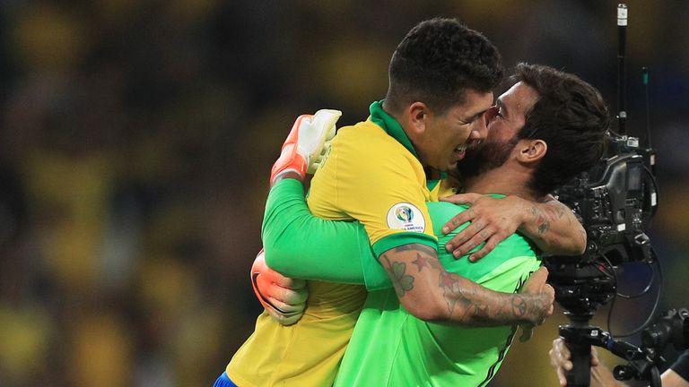 Alisson Becker and Roberto Firmino helped Brazil win the Copa America