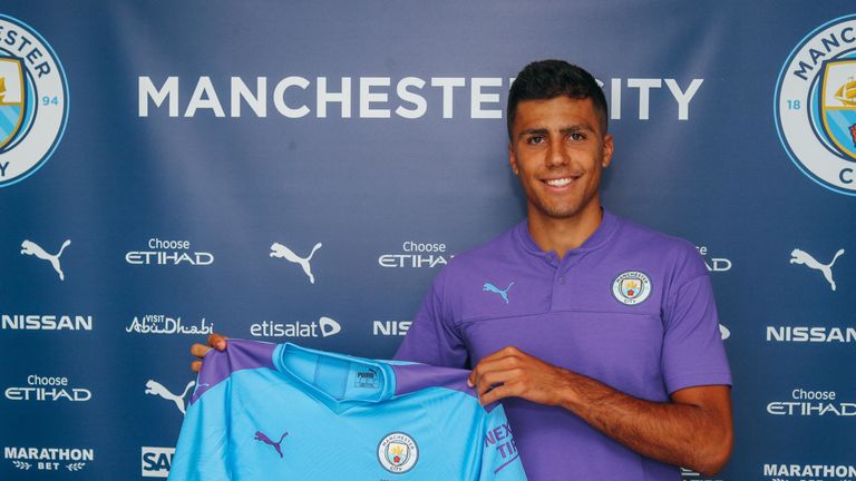 Manchester City's record signing Rodri (credit: Manchester City)