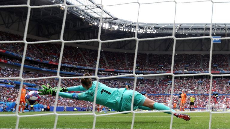 Sari Van Veenendaal was in inspired form in the Holland goal