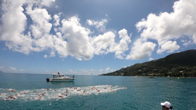 A men's and women's elite 10K race was held off Mahe island in the Seychelles