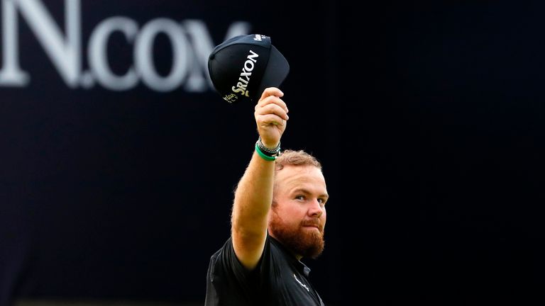 Shane Lowry on the 18th green in the third round of The Open