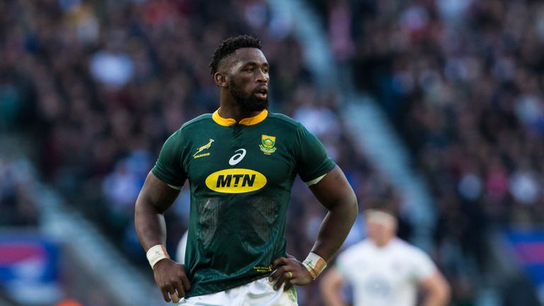 Siya Kolisi of South Africa during the Quilter International match between England and South Africa at Twickenham Stadium on November 3, 2018 in London, United Kingdom.
