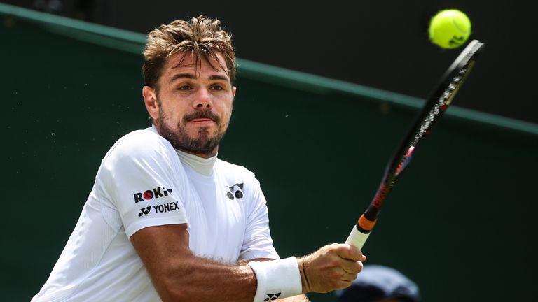 Stan Wawrinka in action at the All England Lawn Tennis Club