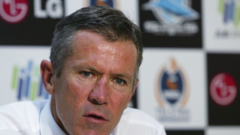 SYDNEY, AUSTRALIA - APRIL 3: Steve Folkes, Coach of the Bulldogs, at the press conference after the round four NRL match between the Cronulla Sharks and the Bulldogs at Toyota Park April 3, 2005 in Sydney, Australia. (Photo by Mark Nolan/Getty Images) *** Local Caption *** Steve Folkes