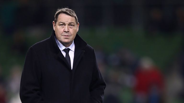 Steve Hansen head coach of New Zealand All Blacks looks on prior to the international friendly between Ireland and New Zealand at Aviva Stadium on November 17, 2018 in Dublin, Ireland