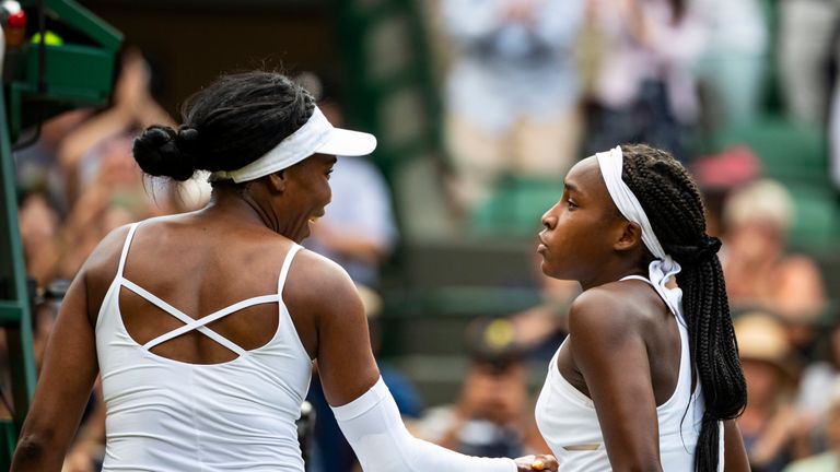 Venus Williams congratulates Cori Gauff