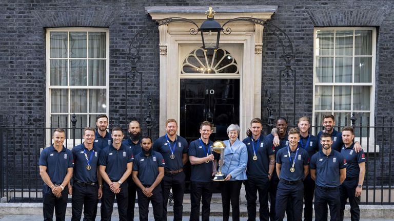 England's World Cup-winning cricket team at Downing Street