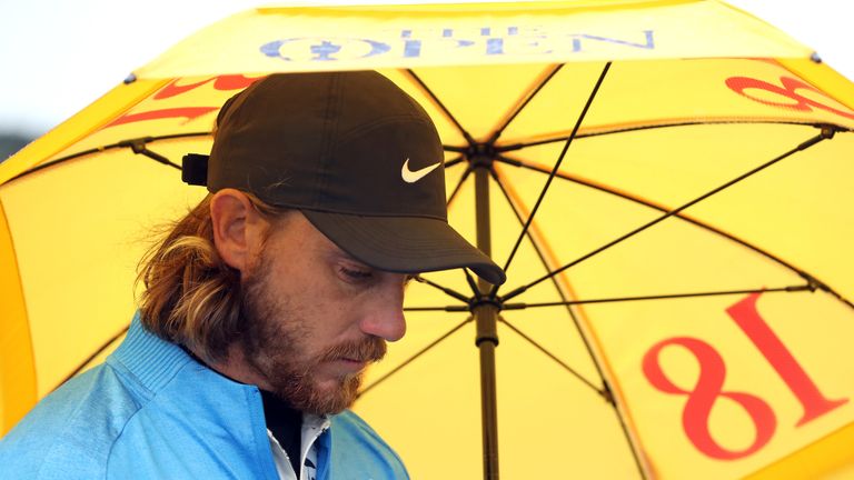 Tommy Fleetwood during the final round of The Open