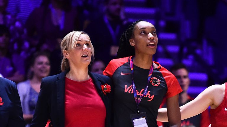 Tracey Neville and Layla Guscoth