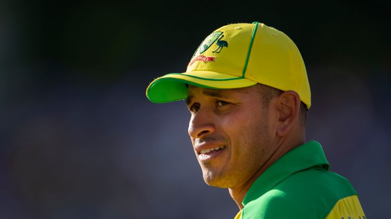 Usman Khawaja of Australia during the Group Stage match of the ICC Cricket World Cup 2019 between New Zealand and Australia at Lords on June 29, 2019 in London, England.