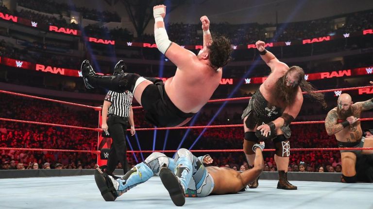 The Viking Raiders and Samoa Joe took on The New Day on Raw
