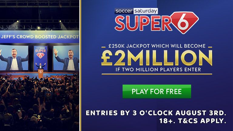 Super 6 - £2Million Jackpot if two million players enter