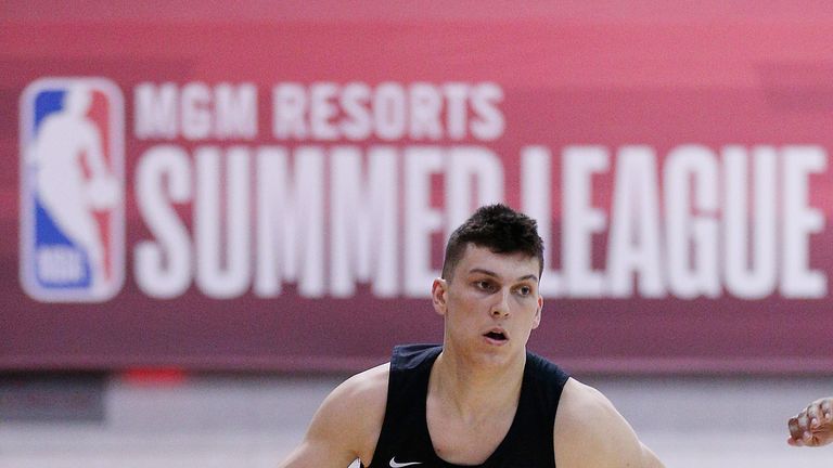 Tyler Herro attacks off the dribble during Summer League