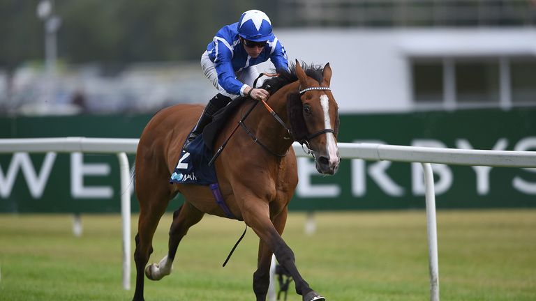Jason Watson on board Withhold win the Marsh Cup Handicap at Newbury Racecourse. PRESS ASSOCIATION Photo. Picture date: Saturday July 20, 2019. See PA story RACING Newbury. Photo credit should read: Daniel Hambury/PA Wire. 