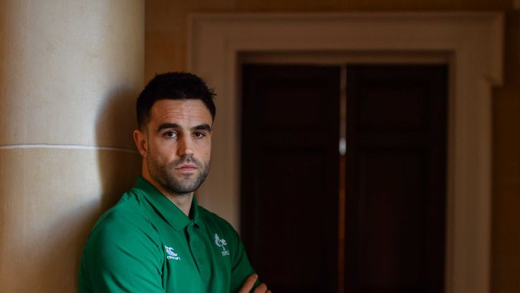 12 March 2019; Conor Murray poses for a portrait following an Ireland Rugby press conference at Carton House in Maynooth, Kildare. Photo by Ramsey Cardy/Sportsfile