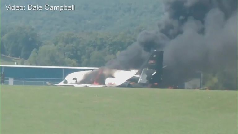 Dale Earnhardt Jr escaped with minor injuries after a dramatic plane crash in the United States
