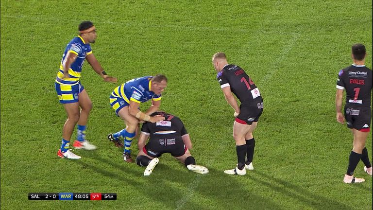 Highlights of Salford's victory over Warrington on Thursday night, the Red Devils' sixth consecutive win.